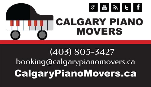 Calgary Piano Mover Business Card Front